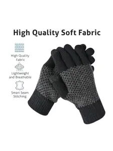 LOOM LEGACY Men Striped Touchscreen Gloves