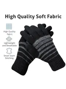 LOOM LEGACY Men Pack Of 2 Striped Winter Gloves