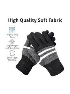 LOOM LEGACY Men Pack of 2  Striped Winter Gloves
