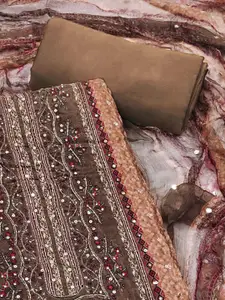 Peachmode Floral Embroidered Sequinned Unstitched Dress Material