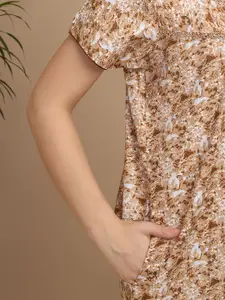 Sweet Dreams Women Abstract Printed Pure Cotton Nightdress