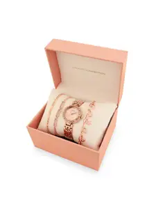 French Connection Women Embellished Dial & Stainless Steel Analogue Watch FCB5RGM