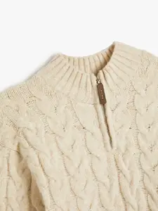 Koton Boys Self Design Half Zipper Sweater