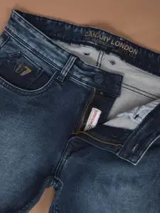 Canary London Men Smart Skinny Fit Low-Rise Heavy Fade Stretchable Jeans