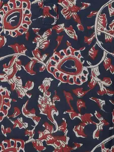 Melange by Lifestyle Ethnic Motifs Printed Mandarin Collar Pure Cotton Straight Kurta