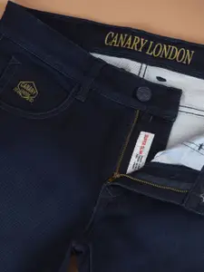 Canary London Men Smart Skinny Fit Low-Rise Light Fade Printed Stretchable Jeans