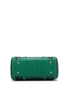 Da Milano Textured Leather Bowling Satchel with Quilted