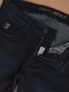 Canary London Men Smart Skinny Fit Low-Rise Printed Stretchable Jeans