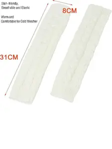 Alexvyan Women Patterned Acrylic Fingerless Gloves