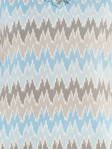 FASHOR Blue Ethnic Motifs Ikat Printed Thread Work A-Line Cotton Kurta