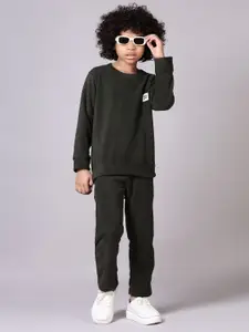V-Mart Boys Round Neck Pure Cotton Casual Sweatshirt & Trousers