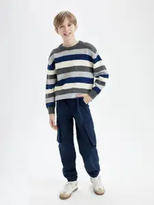 DeFacto Boys Round Neck Striped Pullover