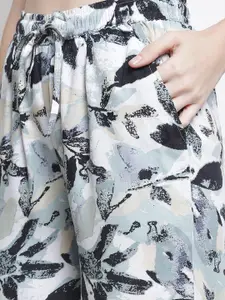 Claura Women Mid-Rise Printed Flared Lounge Pants