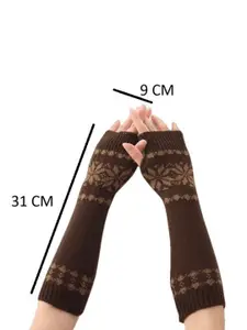 Alexvyan Women Patterned Fingerless Gloves