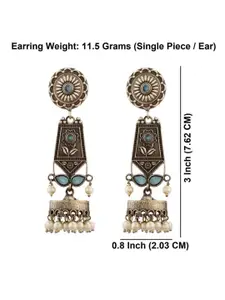 Efulgenz Rhodium-Plated Contemporary Crystal Antique Drop Earrings