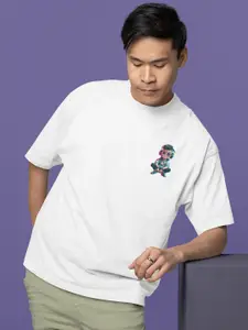 Elibolz Men Printed Drop-Shoulder Sleeves Bio Finish T-shirt