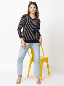 DressBerry Women Striped Long Sleeves Pullover Sweaters