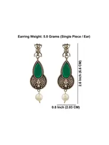 Efulgenz Rhodium-Plated Contemporary Crystals Antique Drop Earrings