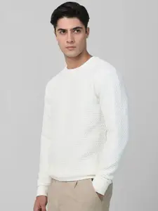 Mufti Men Self Design Round Neck Sweatshirt