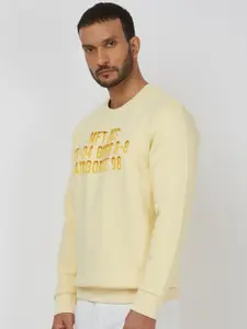 Mufti Men Embroidered Alphanumeric Printed Pullover Sweatshirt