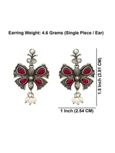 Efulgenz Rhodium-Plated Contemporary Crystals Antique Drop Earrings