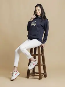 OCTICS Women Graphic Printed Hooded Sweatshirt