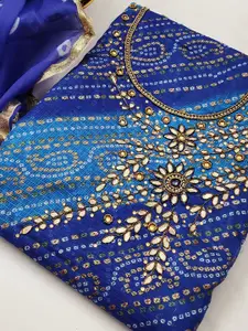 Maroosh Bandhani Beads and Stones Unstitched Dress Material