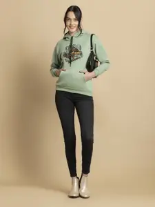 OCTICS Women Graphic Hooded Sweatshirt