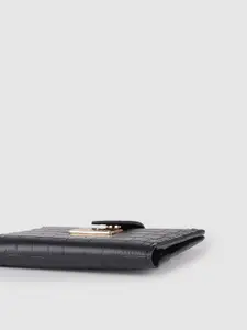 Van Heusen Women Navy Blue Textured Two Fold Wallet