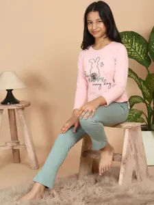 Sweet Dreams Girls Graphic Printed Pure Cotton Night suit