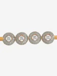 Kushal's Fashion Jewellery Gold-Plated Cubic Zirconia Stone Studded Wraparound Bracelet