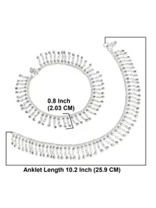 Efulgenz Set Of 2 Rhodium-Plated Anklets