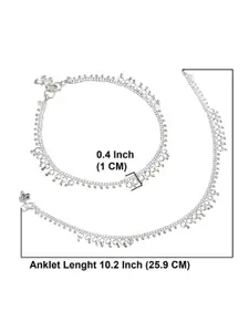 Efulgenz Set Of 2 Rhodium-Plated Anklets