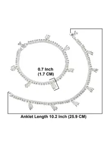 Efulgenz Set Of 2 Rhodium-Plated Anklets