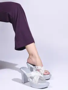 Try Me Textured Block Heel Sandals