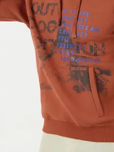 Wildcraft Men Typography Printed Hood Cotton Pullover Sweatshirt