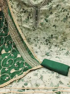 MANVAA Floral Embroidered Unstitched Dress Material