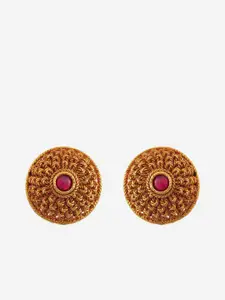 Kushal's Fashion Jewellery Gold-Plated Artificial Stones Studded Necklace and Earrings