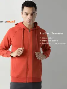 Wildcraft Men Solid Hood Cotton Front-Open Sweatshirt