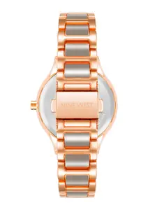 Nine West Women Round Dial & Bracelet Style Straps Analogue Watch NW-2908GYRG