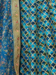 ODETTE Embroidered Semi-Stitched Lehenga & Blouse With Dupatta