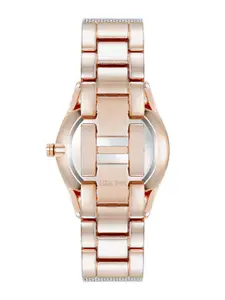 Nine West Women Dial & Stainless Steel Bracelet Style Straps Analogue WatchNW-1923GYRT