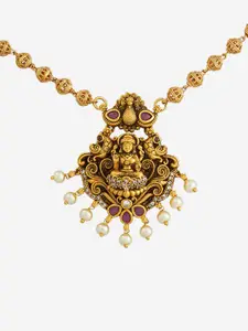Kushal's Fashion Jewellery Gold-Plated Cubic Zirconia Antique Necklace