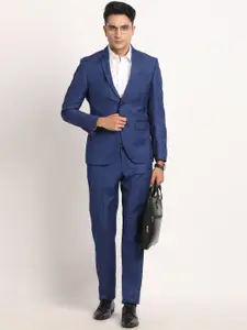 Turtle Men Checked Single-Breasted Blazer and Trousers Formal Suit