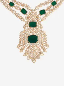 Kushal's Fashion Jewellery Gold-Plated Cubic Zirconia Studded Necklace