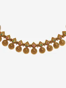 Kushal's Fashion Jewellery Cubic Zirconia Gold-Plated Antique Necklace