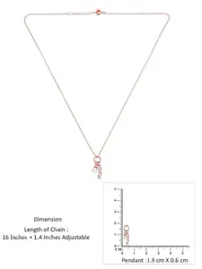 KAI JEWEL 925 Sterling Silver Rose Gold-Plated Cubic Zirconia Studded Pendant