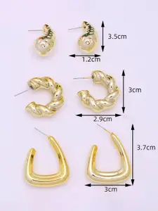 Jewels Galaxy Contemporary Half Hoop Earrings