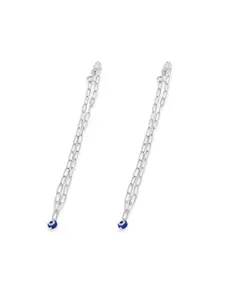 925 SILLER Set Of 2 Sterling Silver Rhodium-Plated Anklets