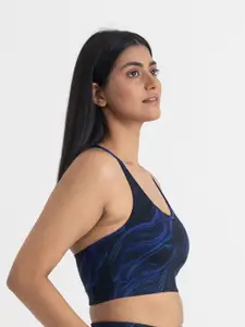 Hunnit Women Abstract  Full Coverage All Day Comfort Seamless Workout Bra